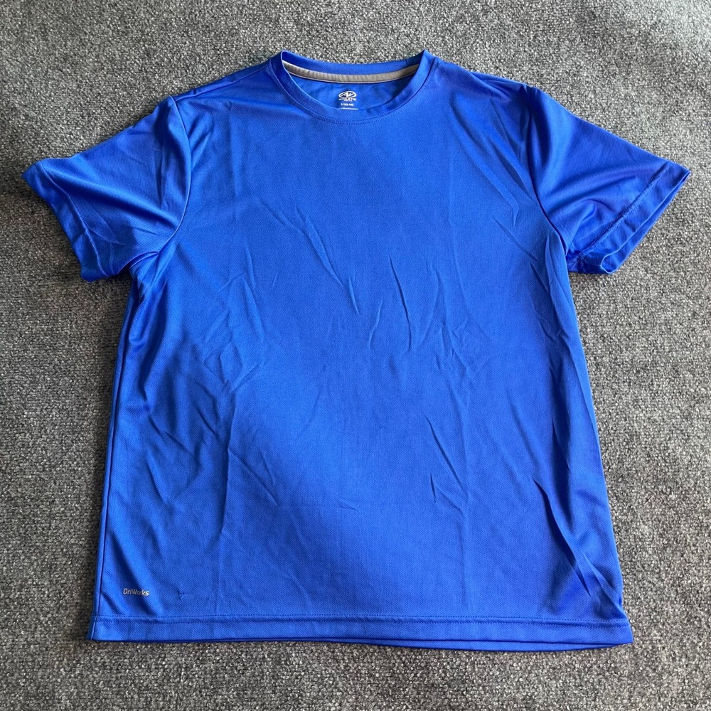Athletic Works Mens DriWorks Performance T-Shirt Blue Size‎ L 42-44 Short Sleeve